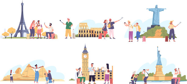 游客拍照的地标，人们观光图片下载