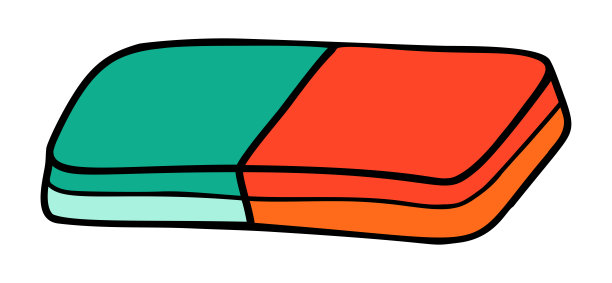 学校橡皮卡通涂鸦复古风格。回归校园的文具元素大胆明亮。儿童教育或办公的经典用品。有趣的矢量插图孤立在白色背景上。图片下载