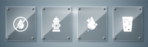 设置水玻璃与水珠消火栓图片下载