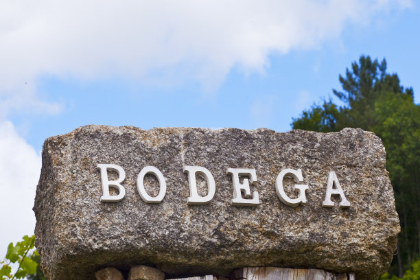 西班牙加利西亚，春天的酒庄标志。图片下载