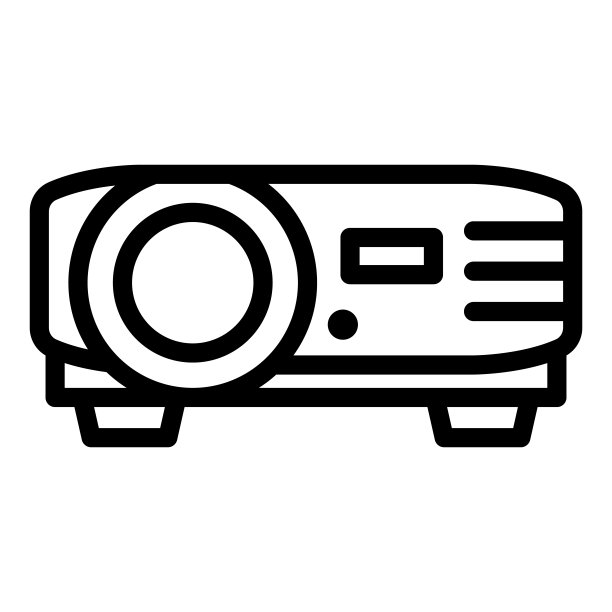 数字投影仪线图标，办公设备概念，数字投影仪矢量标志在白色背景，数字投影仪轮廓风格移动概念网页设计。矢量图形。图片下载