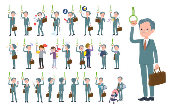 一组商务总裁在火车上图片下载