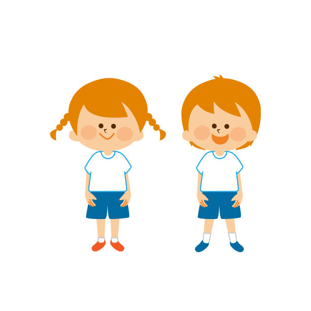 体育日插图素材，孩子们微笑着站着图片下载