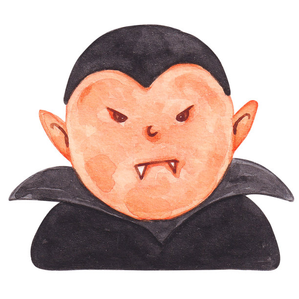 吸血鬼，万圣节水彩插画设计图片下载