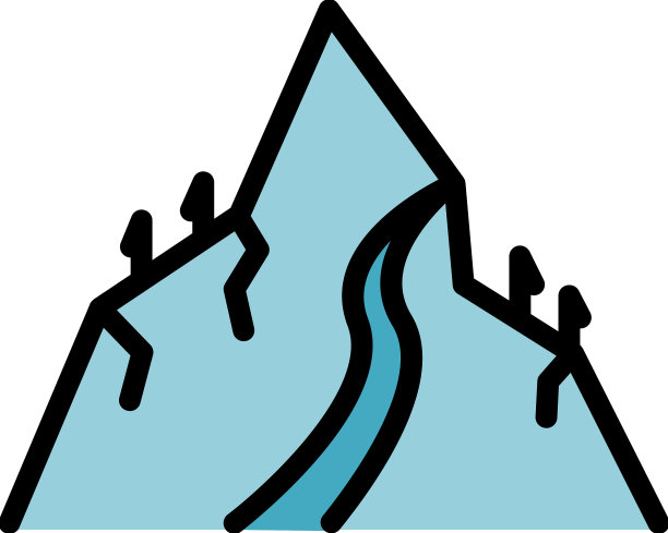 山区旅游图标平坦图片下载