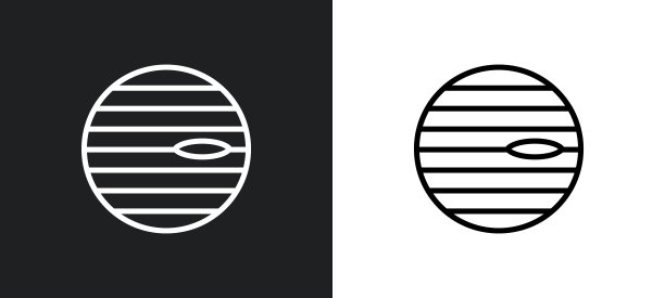 带有卫星轮廓的金星图标图片下载