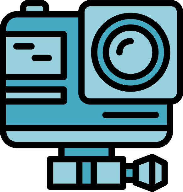 运动相机旅行图标平坦图片下载