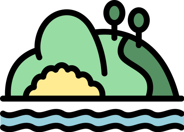 海岛旅游图标变平图片下载