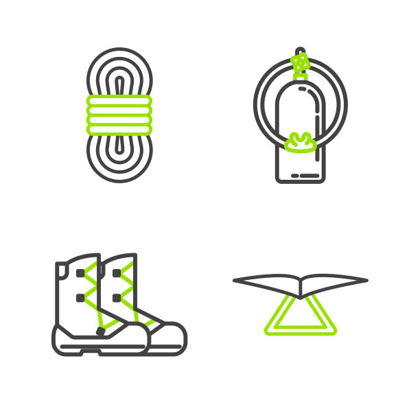 设置绳索悬挂滑翔机靴子，潜水和攀岩图片下载