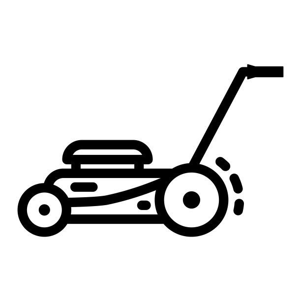 割草机线图标，花园和园艺概念，割草机标志在白色背景，割草机图标在轮廓风格移动概念网页设计。矢量图形。图片下载