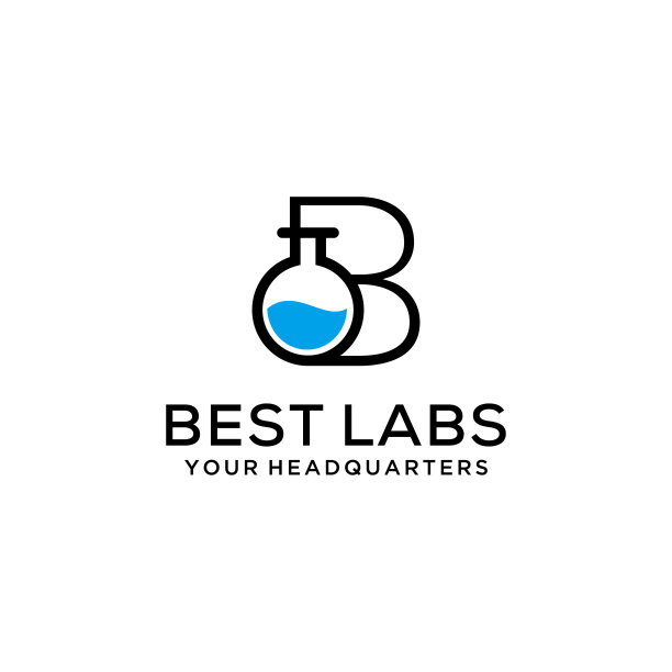 创意插画现代B实验室标志几何标志模板设计图片下载