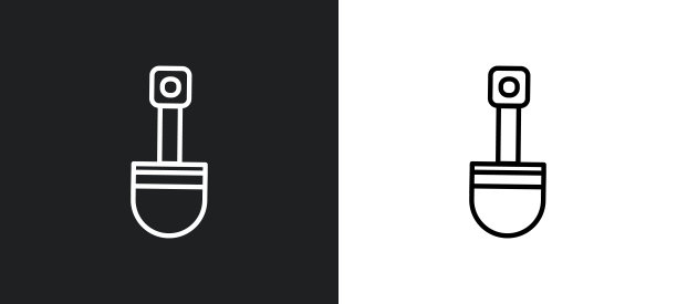 短铲轮廓图标在白色和黑色的颜色。短铲平面矢量图标从建筑集合为web，移动应用程序和ui。图片下载