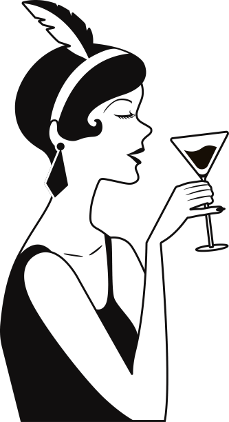 优雅的女士红酒手绘图片下载