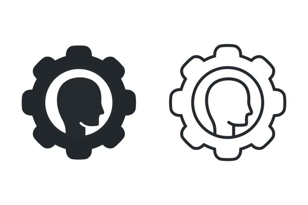 人齿轮，齿轮图标。矢量图图片下载