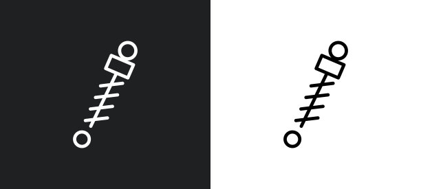 白色和黑色悬架轮廓图标。来自清洁系列的用于Web、移动应用和UI的悬架扁平矢量图标。图片下载