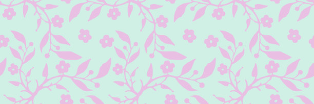 花卉横幅，Washi胶带设计，无缝花卉图案背景，盛开，爆发，横幅图片下载