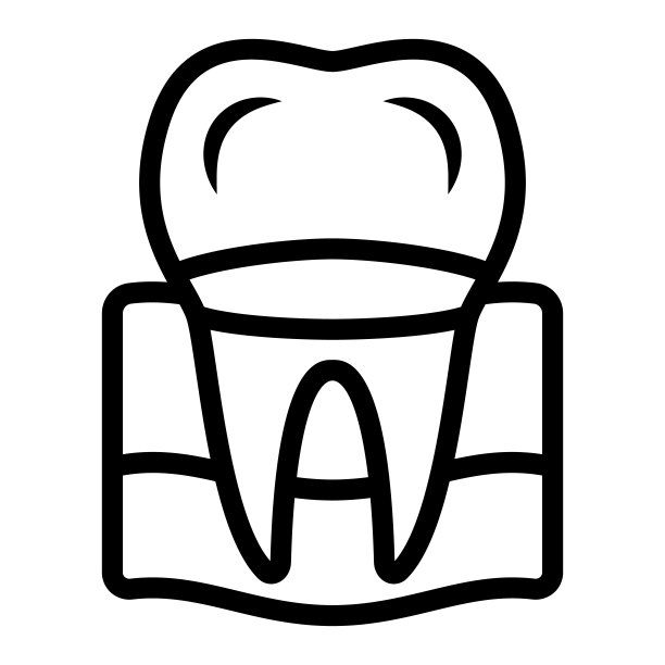 义齿线图标，国际牙医日概念，牙齿治疗标志在白色背景，牙冠图标在轮廓风格移动概念网页设计。矢量图形。图片下载