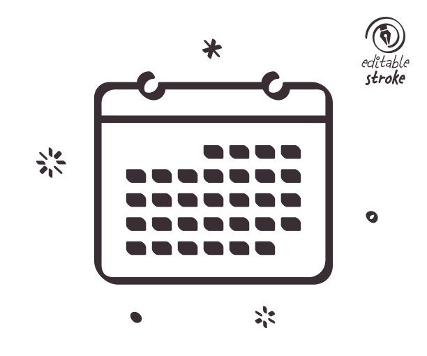 有趣的线条插图日历控件图片下载