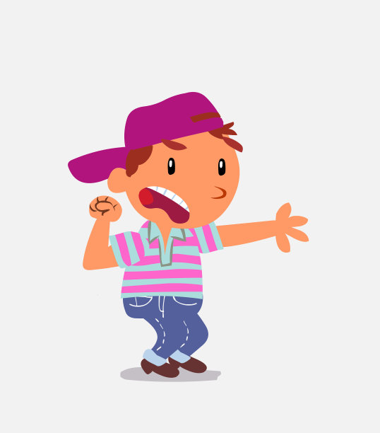 很生气的卡通人物小男孩上图片下载