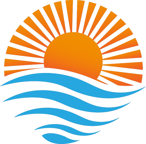 阳光明媚的海浪为标志设计图片下载