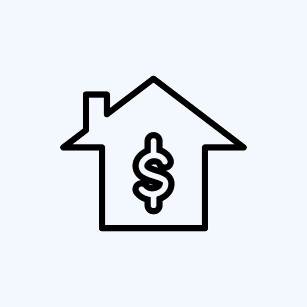 图标房屋贷款。适合教育象征。行风格。简单的设计可编辑。设计模板向量。简单的说明图片下载