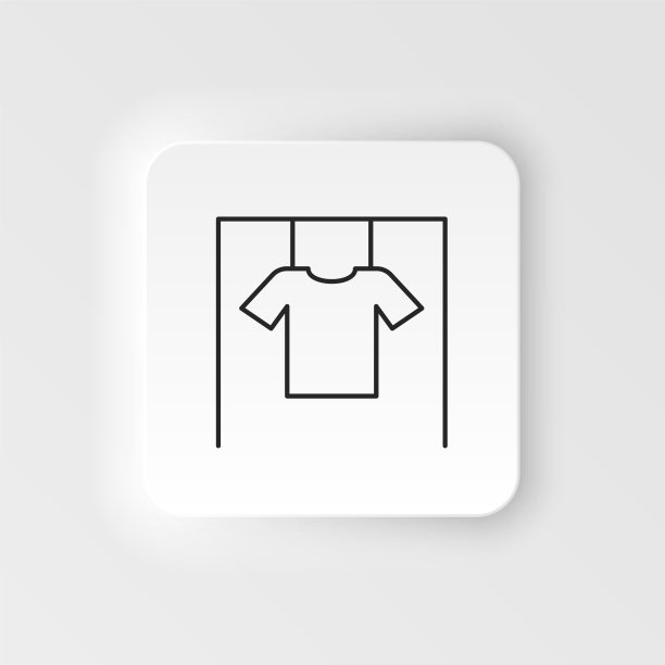 衣服，棉质衬衫图标。简单的元素插图自然概念。衣服，棉衬衫，挂衬衫图标。Neumorphic风格矢量图标图片下载