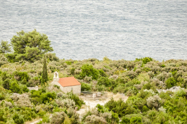 湖边的房子，数码照片的图片作为背景图片下载