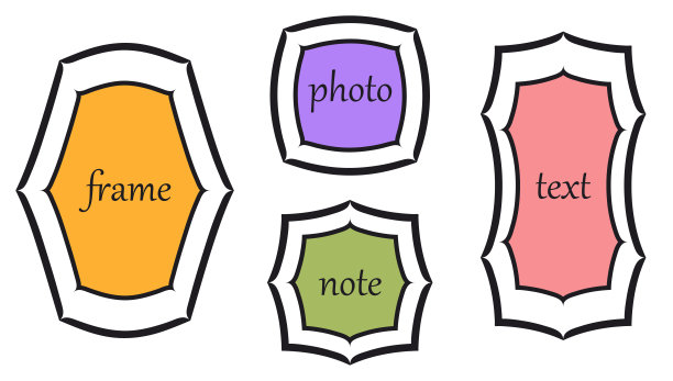 涂鸦框架，边框设置。手绘颜料刷波线条笔触，色彩鲜艳。方形，矩形几何形状。时尚的漫画设计。文本空间的空框架图片下载