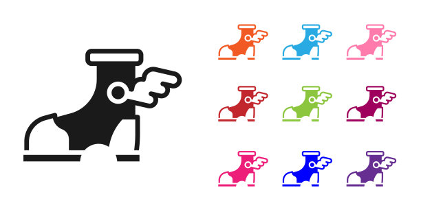 黑色爱马仕凉鞋图标孤立在白色图片下载