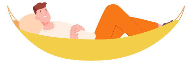 有人睡在吊床上。宁静的闲适图片下载