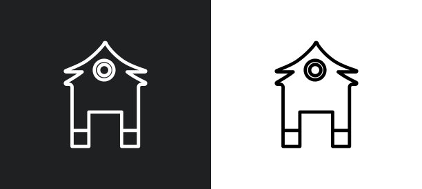 宝塔轮廓图标在白色和黑色的颜色。宝塔平面矢量图标从建筑物集合为web，移动应用程序和用户界面。图片下载