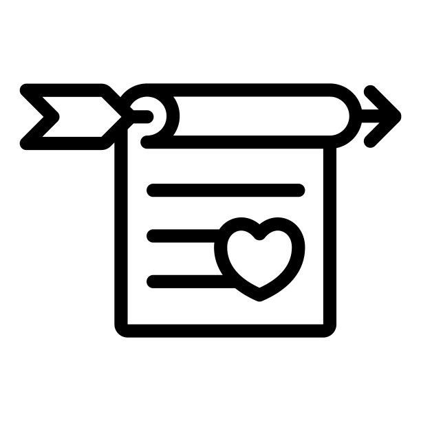 情书与心和箭头线图标，约会概念，浪漫的邀请矢量标志在白色背景，轮廓风格图标移动概念网页设计。矢量图形。图片下载