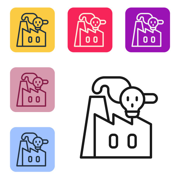 黑线烟从工厂图标隔离上图片下载