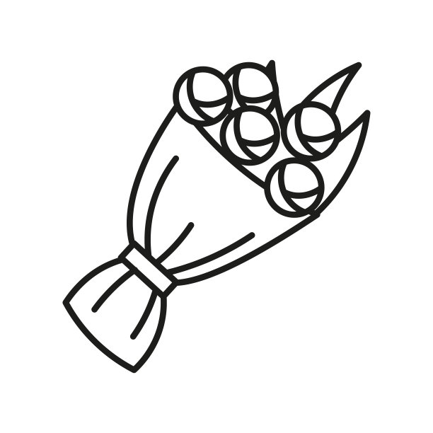 婚礼花束图标。现代简单的图标。图片下载