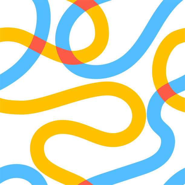 天真groovy的无缝图案。1970年有趣的彩色线涂鸦图案在蓝色和黄色的颜色。孩子们的当代潮流背景。斯堪的纳维亚儿童版画图片下载