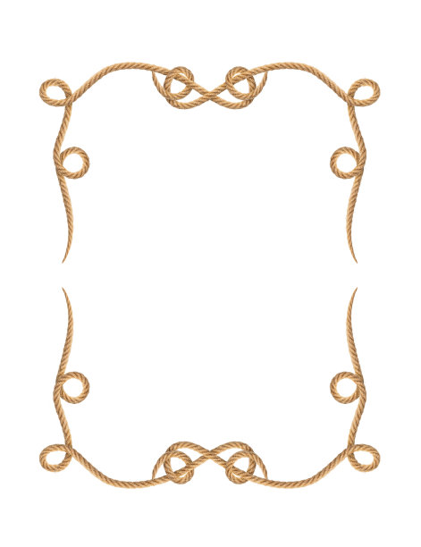 白色背景上框架形状的绳子图片下载