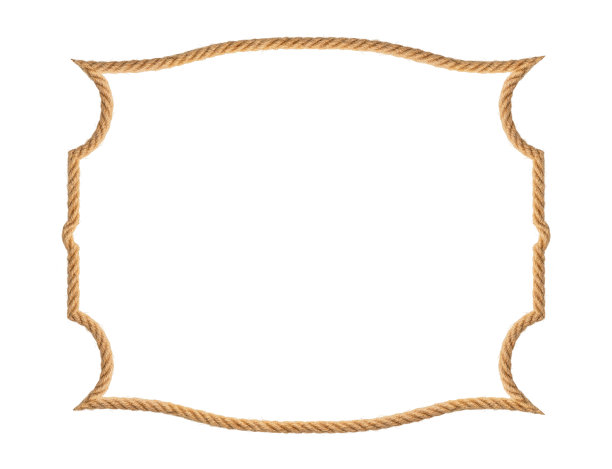 白色背景上框架形状的绳子图片下载