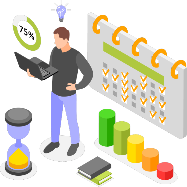 工作效率等距构成图片下载