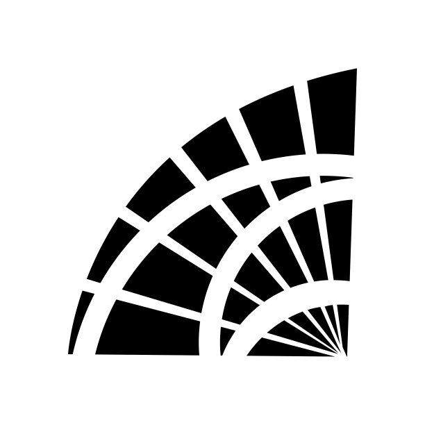 黑色抽象条纹尖手扇形图标图片下载