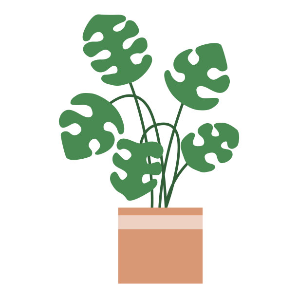 盆中怪物植物，家庭室内元素，载体图片下载