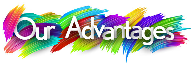 我们的优点是纸字标志与彩色光谱油漆刷笔画在白色。图片下载