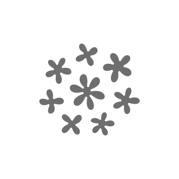 荞麦花灰色图标孤立在白色图片下载