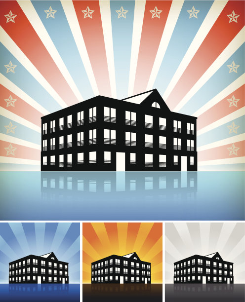 星星点缀的商业建筑图片下载