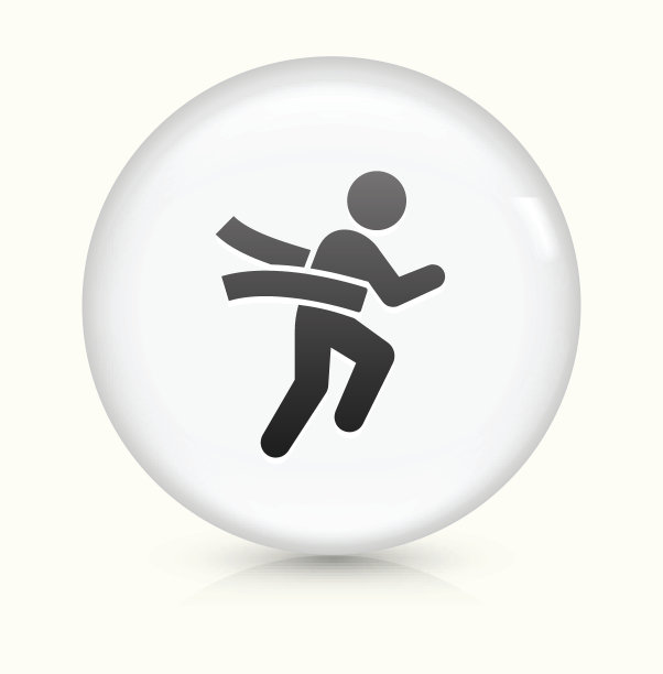 获胜的比赛图标上白色的圆形矢量按钮图片下载