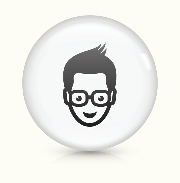 学生图标上的白色圆形矢量按钮图片下载