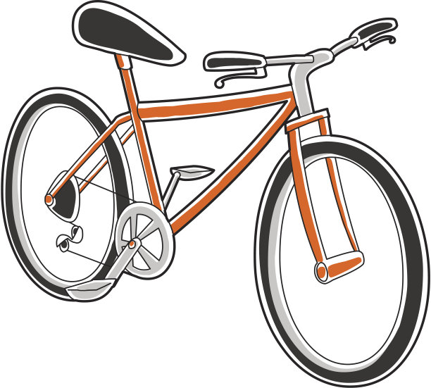橙色的自行车图片下载