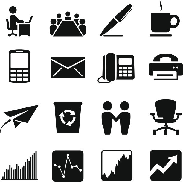 企业图标-黑色系列图片下载