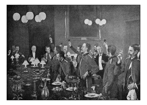 古董绘画照片:吐司图片下载