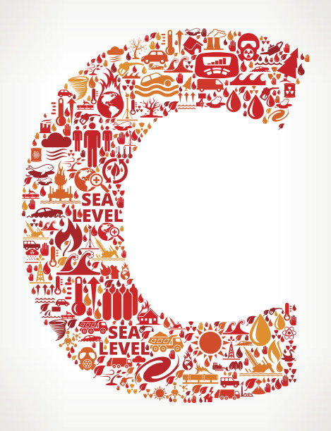 字母C全球变暖气候变化矢量图图片下载