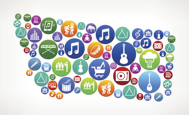 蒙大拿度假村音乐矢量按钮模式图片下载